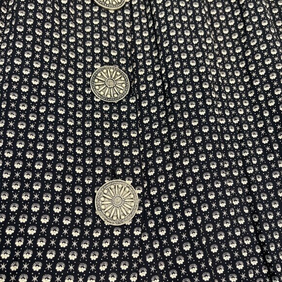 Karen Kane Dress Womens 10 Black White Artsy Bohemian Lagenlook Flowy Maxi Vtg - Picture 3 of 11